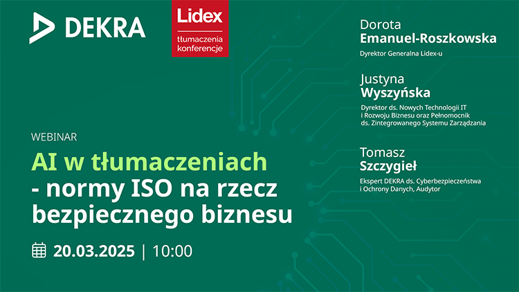 Webinar AI w tłumaczeniach – Normy ISO na rzecz bezpiecznego biznesu